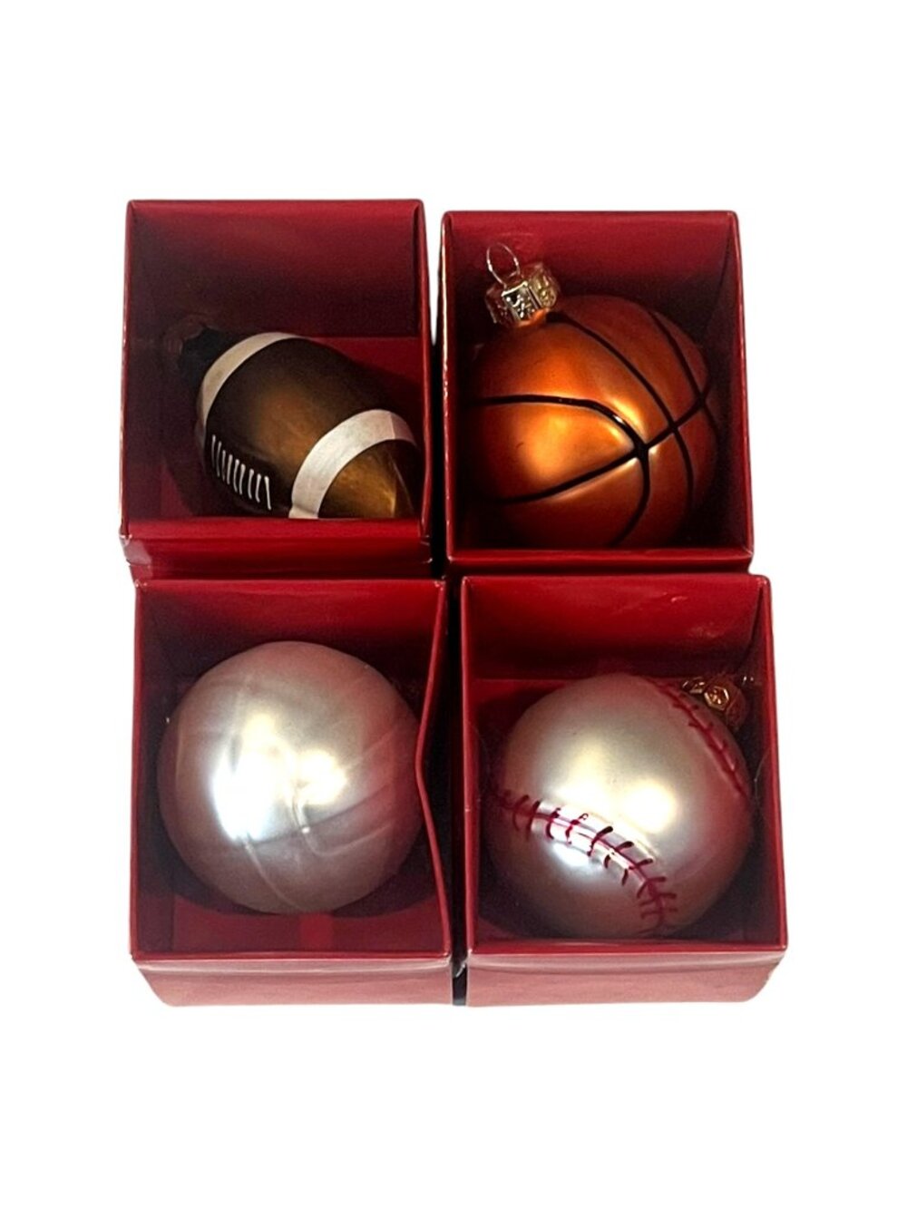 Michaels Sport Ornaments - Baseball, Football, Basketball, Volley Ball - LOT 4